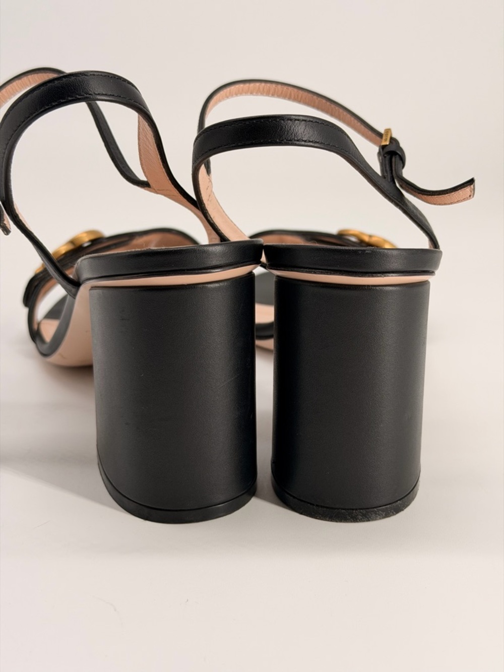 Gucci GG Marmont Leather Sandals Heels | Black in 40 - Picture 5 of 7
